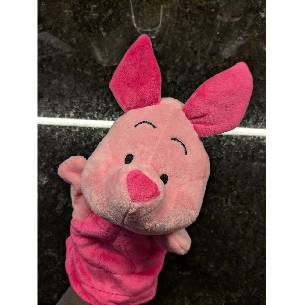 Disney Winnie the Pooh Piglet Plush Hand Puppet Pink Soft Toy Character